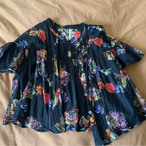 Floral Black Women's Top